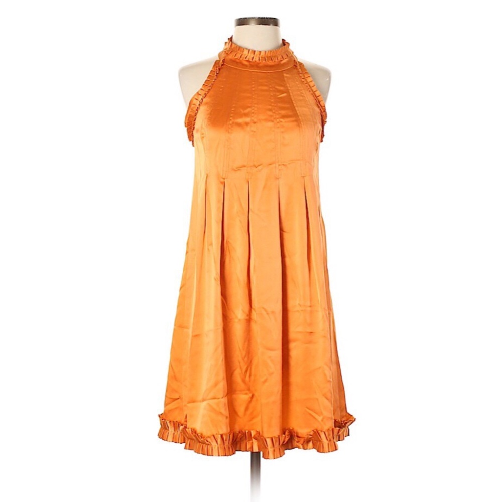 Vintage Betsy Johnson 100% Silk Orange Dress